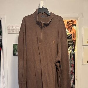 Polo by Ralph Lauren Brown Quarter-Zip Sweatshirt